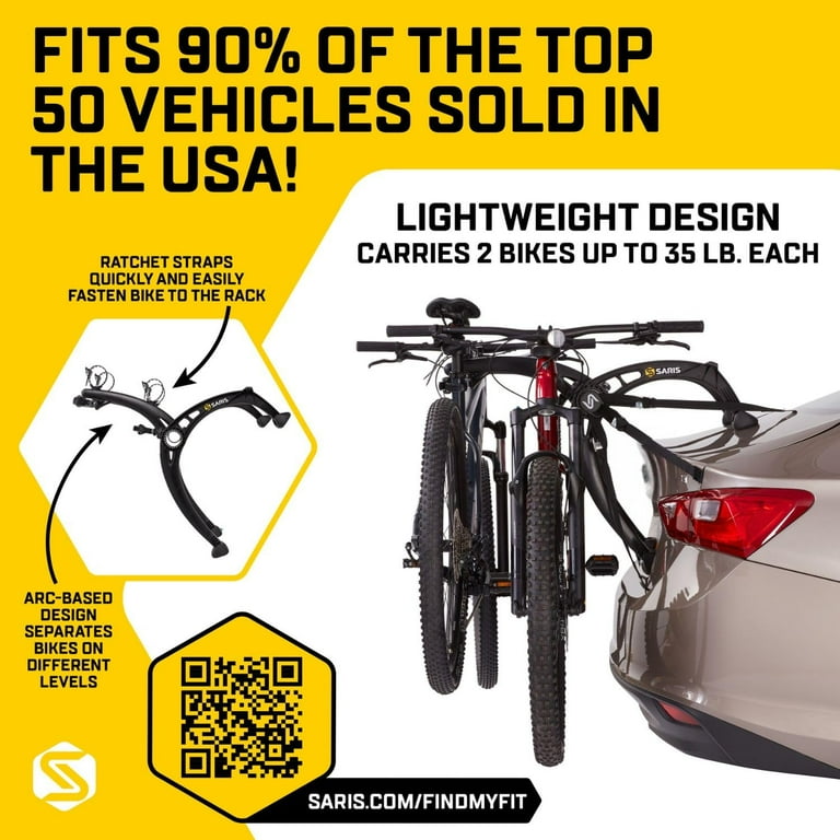 Saris Bones EX Universal Bicycle Carrier, Trunk Mount Bike Cargo 