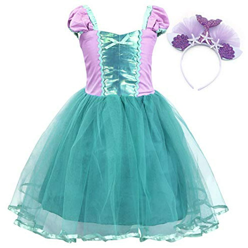MetCuento Mermaid Outfit for Girls Ariel Costume Toddler Princess Dress