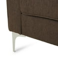 thumbnail image 4 of Noble House Arjun Tufted Fabric Sofa, Brown, Silver, 4 of 9