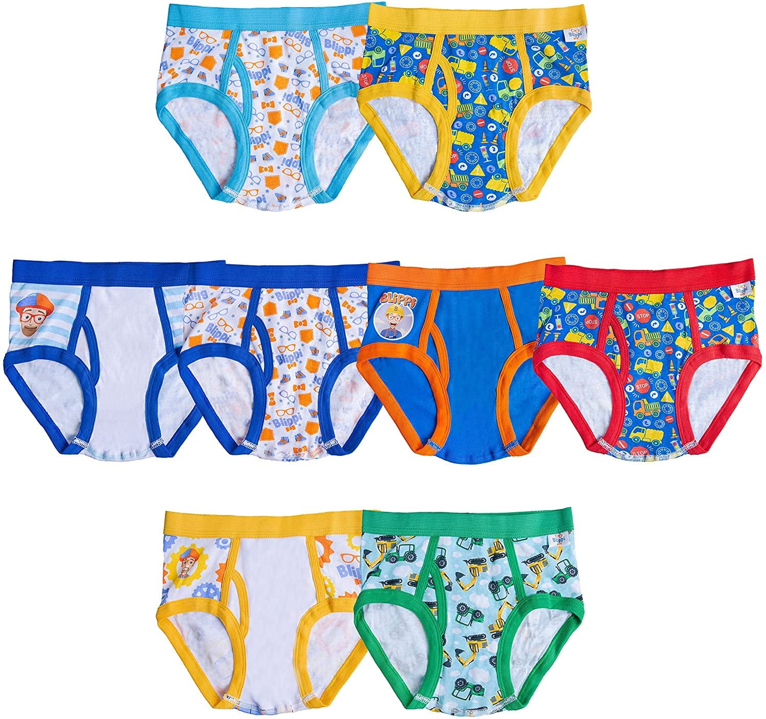Blippi Boys Underwear - 8-Pack Cotton Toddler/Little Kid/Big Kid Size ...
