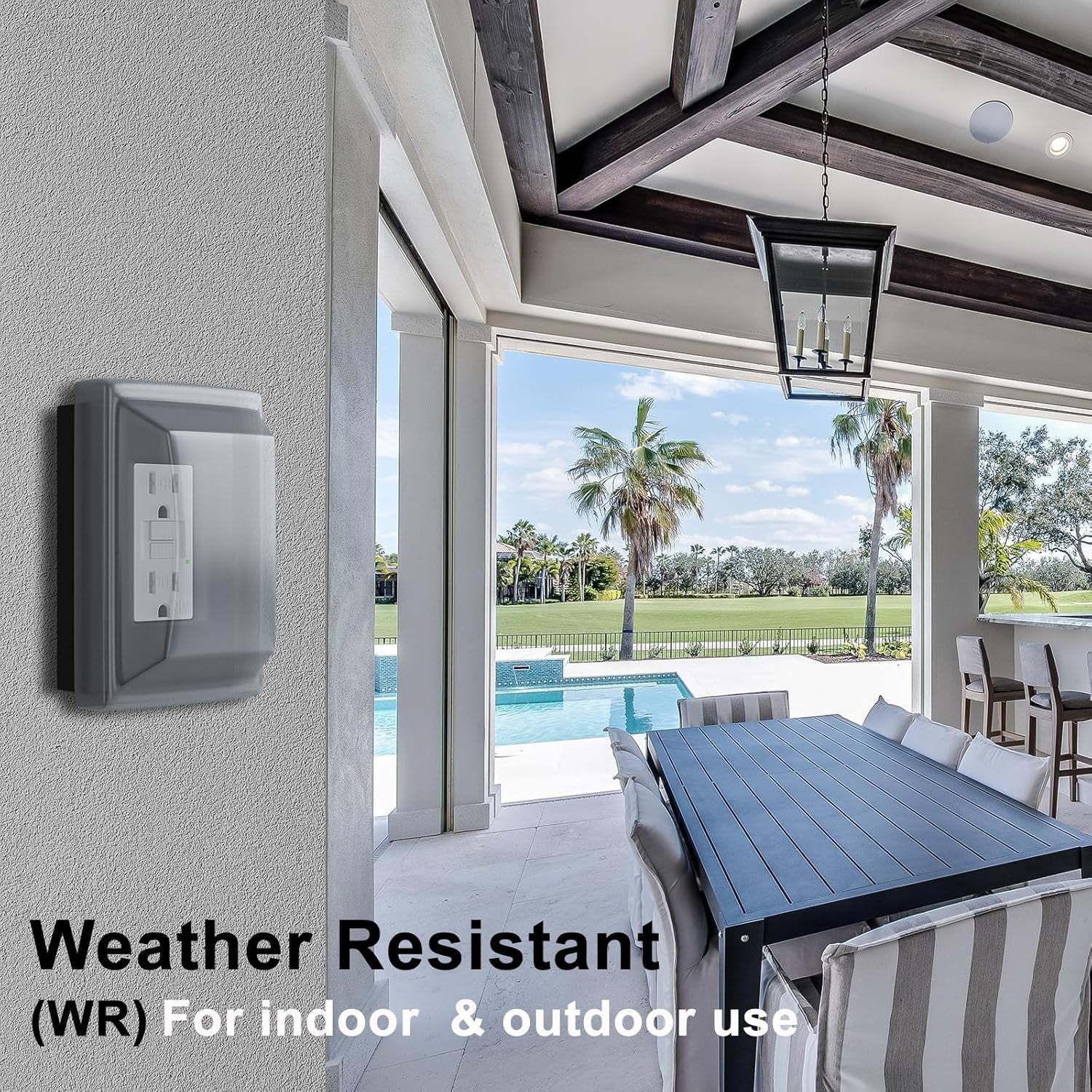 BRILLTECH 15 Amp Self-Test Slim GFCI Outlet Weather Resistant, Tamper-Resistant Receptacle with LED Indicator, Screwless Wallplate Included, UL Listed White (10PACK)