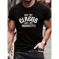 thumbnail image 1 of Pas Mon Cirque Pas Mon Singe Imprimé T-Shirt à Manches Courtes Col Rond Mode Coupe Régulière pour Printemps Été Vacances pour Adulte, Hommes, Femmes, Adolescents, Jeunes., 1 of 7