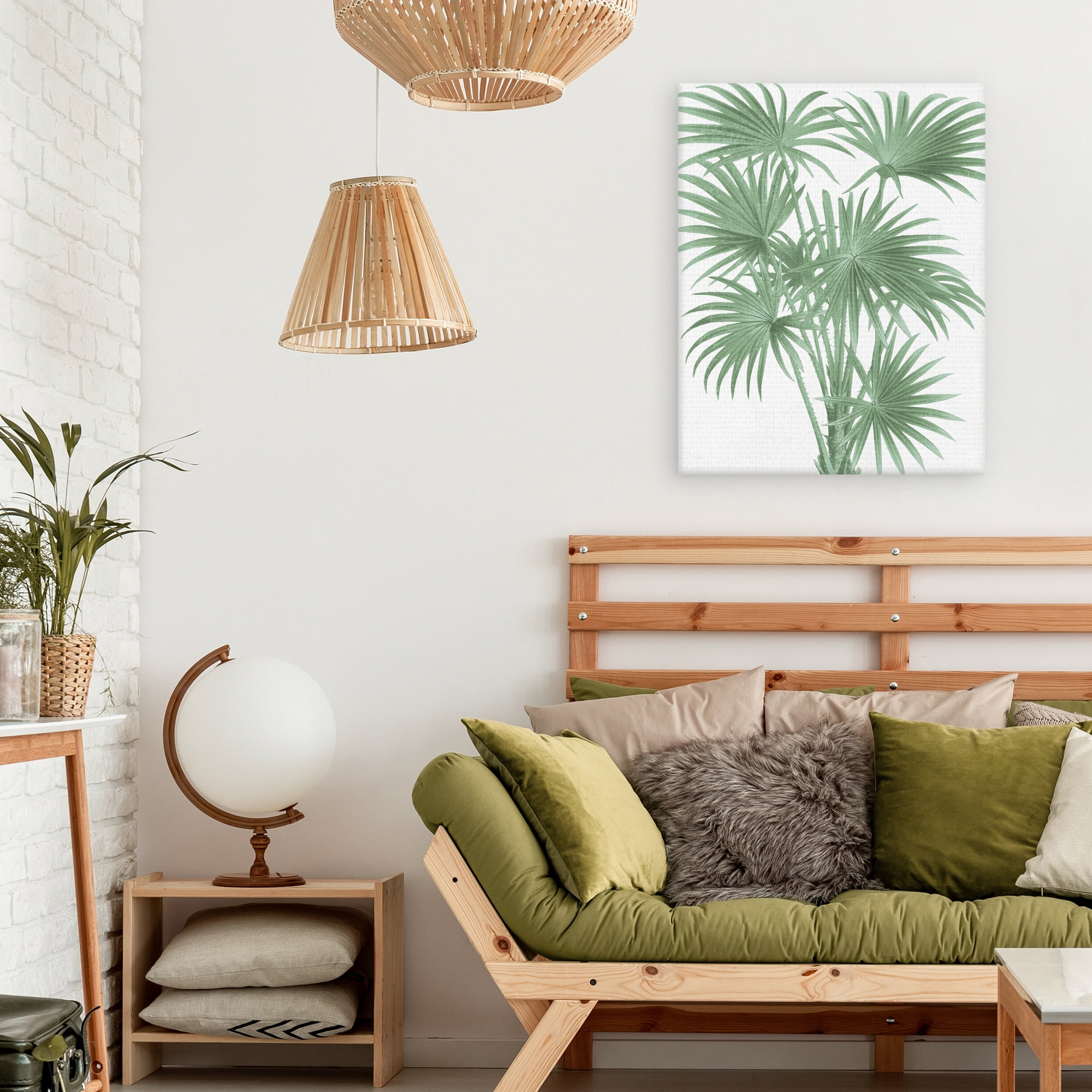 Stretching Palms by The Vintage Collection Canvas Art Print
