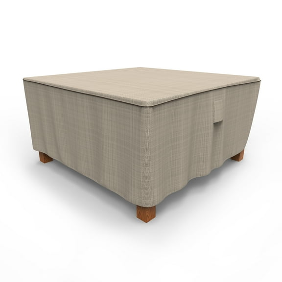 English Garden Square Patio Table Cover, 58"L x 58"W x 28"H, Brown / Beige / Brown