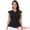 Black, variant on DARING DIVA Women's Peplum Tops Cap Sleeve Twist Front Top XS Black