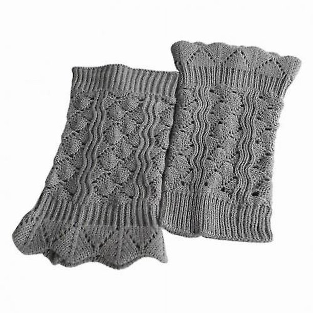 Calcetines calentadores de piernas para botas con adornos de encaje tejidos a ganchillo a la moda para mujer