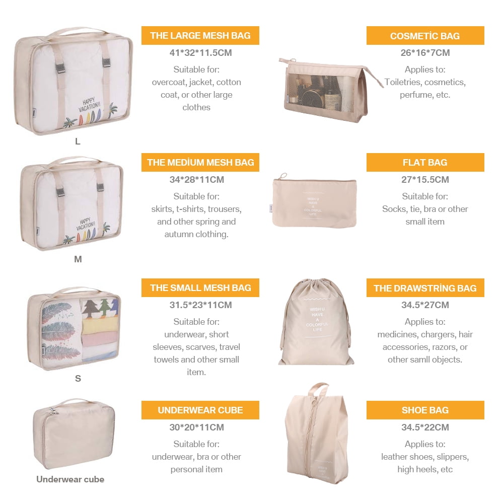 Happy Wahine Packing Cube Set Ginger Beige