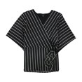 thumbnail image 1 of Alfani Blusa con detalle de corbata para mujer, negro, mediano, 1 of 2