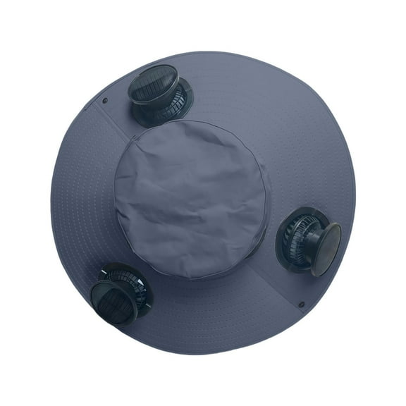 Solar Cooling Hat Triple-Fan System 4.72 Inch Brim UPF50  Ventilation Adjustable Headband Fishing Hat with Dual-Charge Power for Outdoor Expeditions(Black)