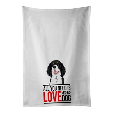 Carolines Treasures WDK3702WTKT 28 x 19 in. Unisex Cavalier King Charles Spaniel Tricolor No.2 White Dish Towels Kitchen Towel - Set of 2
