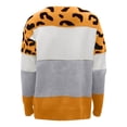 thumbnail image 4 of Kcodviy Leopard Print Color Block Sweaters for Work Knit Sweater for Women Long Pullover Sweaters for Women To Wear with Hood Casual Long Sleeve Pullover Top Stylish Layering Sweater, 4 of 5
