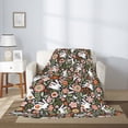 thumbnail image 2 of Sikiie Rabbits on Floral Cozy Flannel Fleece Throw Blanket: Lightweight & Thick for All Seasons - Perfect for Women, Men, & Kids"60"x50", 2 of 6