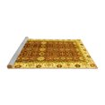 thumbnail image 2 of Ahgly Company Machine Washable Indoor Round Oriental Yellow Modern Area Rugs, 5' Round, 2 of 4