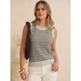 thumbnail image 4 of ANRABESS Sweater Vest for Women Striped Sleeveless Knit Tank Top, Lightweight Crewneck Casual Summer Pullover Shirt, 4 of 9