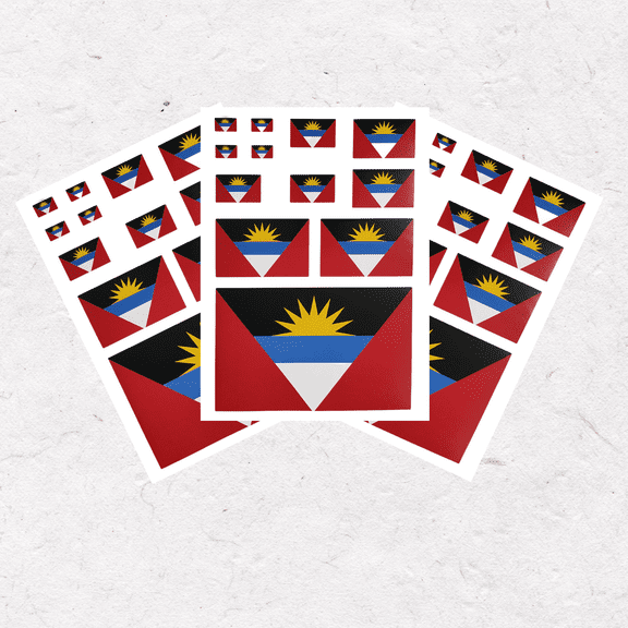 Ysmzzmsy 3 PCS(11.7 x 8.3 Inches ) Antigua and Barbuda Flag Sticker National Decal in Multiple Sizes