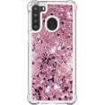 thumbnail image 2 of Compatible with Samsung Galaxy A21 Case Glitter Liquid Cute Clear Phone Case Floating Quicksand Shockproof Protective Bumper Silicone Soft TPU Case for Samsung Galaxy A21 Love Rose YB, 2 of 12