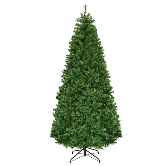 IUKRYU 7-foot green pre decorated Christmas tree with 500 LED lights and 11 lighting modes. Simulation PVC branches, leaves, metal base, 3-section easy to assemble Christmas decoration tree