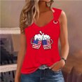 thumbnail image 1 of Puntoco Camisetas sin mangas ajustadas para mujer Camiseta sin mangas con estampado del Día de la Independencia para mujer Camiseta sin mangas holgada, 1 of 3