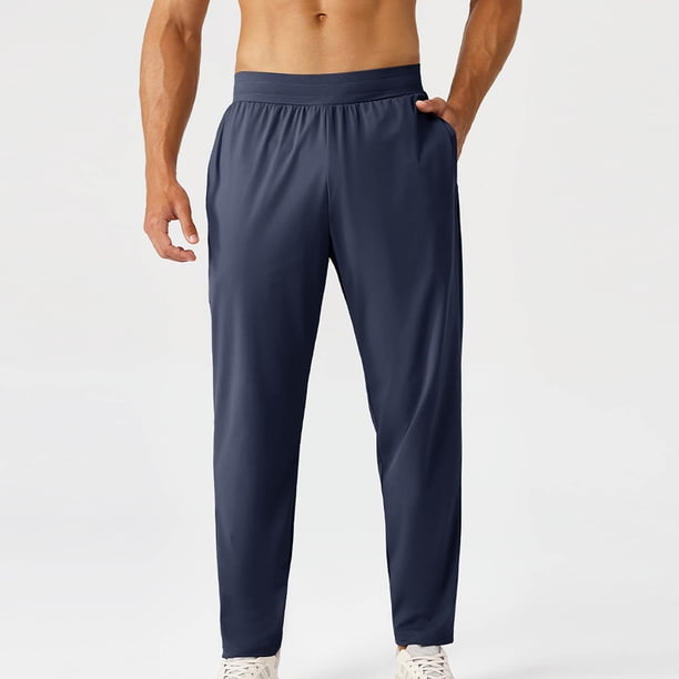 Ceisia Gift Men's All-Season Casual Trousers - Solid Color Pleated Draped Versatile Straight Leg Elastic Waist Pants