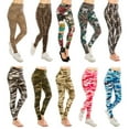 thumbnail image 3 of High Waisted Women's Yoga Patterned and Solid Colored Leggings - One Size Desert Camo, 3 of 4