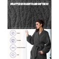 thumbnail image 6 of AMITOFO Long Robes for Women, Soft Fluffy Fleece Bath Robe with Front Pocket, Winter Warm Plush Lapel Women's Robes, Adjustable Belt, 6 of 8