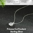 thumbnail image 3 of Princess Cut Solitaire Necklace for Women Sterling Silver 2 Ct Cubic Zirconia 18" Chain Ginger Lyne, 3 of 6