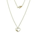 thumbnail image 2 of 18k Solid Yellow Gold Diamond Open Heart Necklace 16 inches, 2 of 3