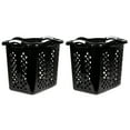 thumbnail image 2 of (2 pack) Home Logic 2 Bushel Lamper Plastic Laundry Basket with Silver Handles, Black, 2 Pack, 2 of 7