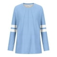 thumbnail image 7 of YUGYXL Womens Sweatshirts Round Neck Fashionable Casual Long Sleeved Tops Light Blue XXXL, 7 of 7
