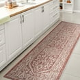 thumbnail image 5 of JONATHAN Y SANTA MONICA 2 x 8 Runner Rug, Sinjuri Medallion Textured Weave - Red/Taupe, SMB101A-28, 5 of 6