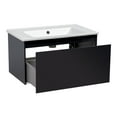 thumbnail image 3 of Modern Wall-Mounted Bathroom Vanity with Washbasin | Magic Antracit Gloss Collection | Non-Toxic Fire-Resistant MDF-26"-Diamond Collection 26", 3 of 4