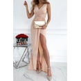 thumbnail image 3 of Women Sleeveless V-Neck Slit Dress - Elegant Solid Color for Women, 3 of 4