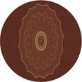 thumbnail image 1 of Ahgly Tapis Rond Lavable en Machine Intérieur Transitionnel Acajou Brun, 3 Pieds Rond, 1 of 7