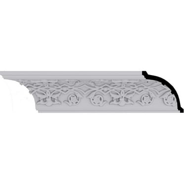 3 1/2"H x 3 1/2"P x 5"F x 94 1/2"L, (6 3/8" Repeat), Rose Crown Moulding