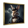 thumbnail image 2 of Designart "The Rabbit London Mob II" Animals Framed Wall Art Decor - Modern Grey Rabbit Gangster Mafia Bedroom Framed Canvas Wall Art, 2 of 6