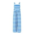 thumbnail image 6 of BLVB Women Overalls Sleeveless Striped Jumpsuits Wide Leg Bib Pants Rompers Summer Beach Outfits with Pockets, 6 of 7