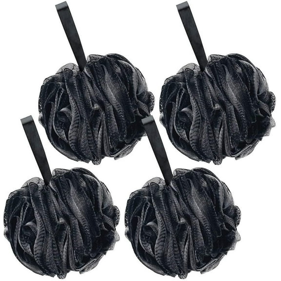 Bath Shower Loofah Sponge 60g/PCS Bath Sponges for Men Exfoliating- Set of 4 Black Sponges