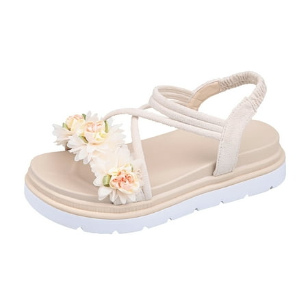 

KaLI_store Orthopedic Shoes for Women Womens Heeled Sandals Braided Open Toe Backless Heels Slip on Strappy Block Heel Slides Sandal Beige