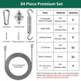 thumbnail image 4 of Sun Shade Sail Hardware Kit 6 Inch - 84pcs Set Stainless Steel Sun Sail Hardware Kit Mounting Accessories with 48 Ft (12 Ft x 4) Vinyl Coated Stainless Steel Wire Cable Ropes for Deck Railing, 4 of 5