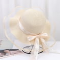thumbnail image 2 of MuXiKeJi Clothes Womens Straw Sun Hat Summer Beach Wide Brim Hats with Chin Strap Floppy Cute UPF 50 Cap, 2 of 5