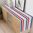 thumbnail image 4 of Red Blue Stripe Table Runner - 70 Inch Long, Kitchen Dining Table Runner Dresser Scarves, Gradient Geometric White Vertical Striped Farmhouse Decor for Coffee Tables Wedding Party Banquet, 4 of 8