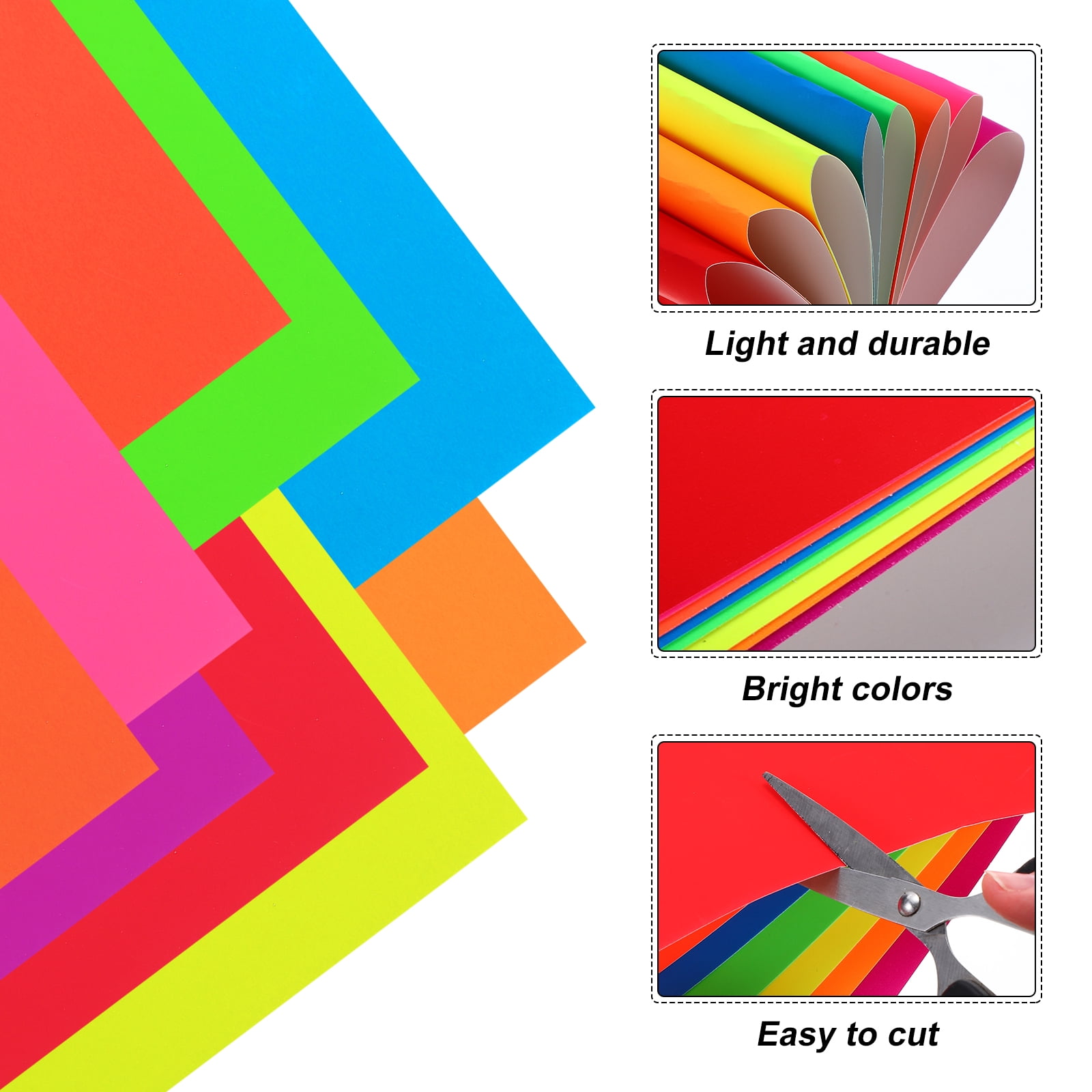 40 Sheets Neon Paper 8"x11" 250gsm Fluorescent Bright Cardstock,Dark Orange