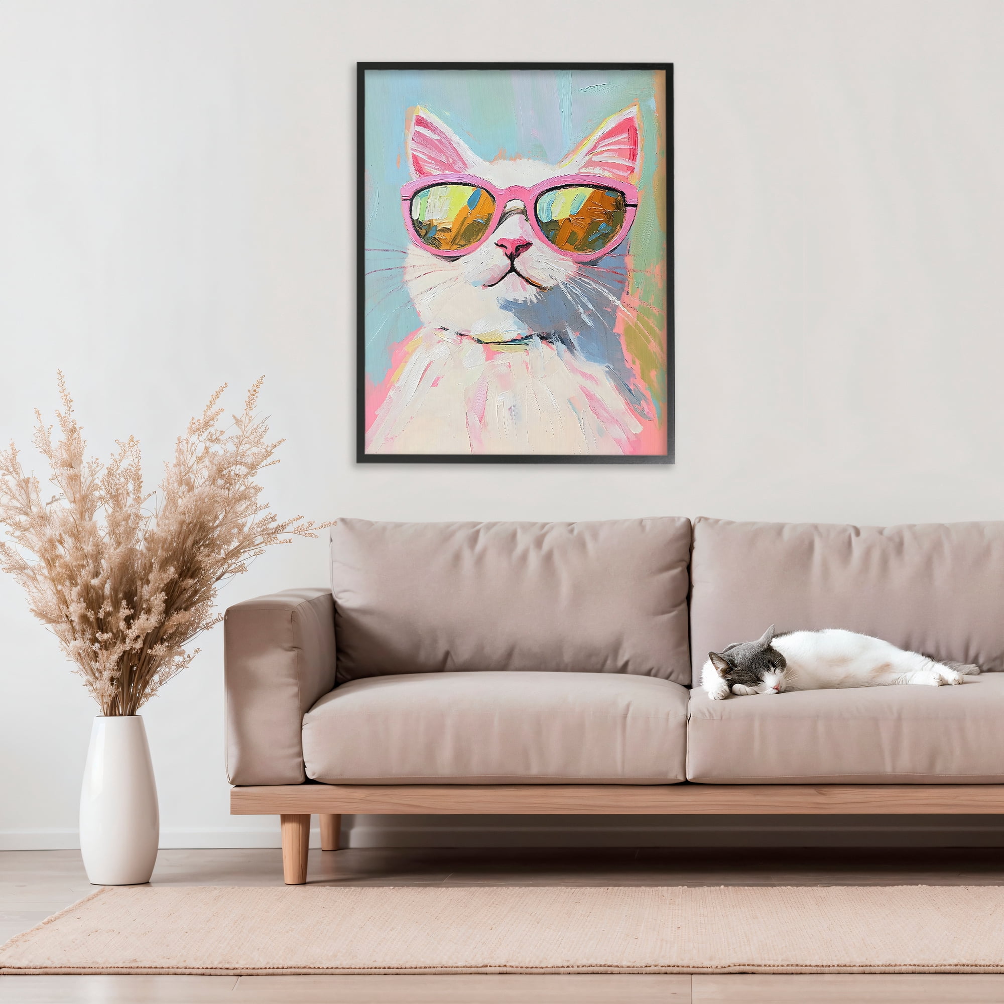 Stupell Industries Cool Cat in Sunglasses Black Framed Giclee Art, design by The Prints Vibe