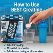 BPI Sports Best Creatine - Creatine Monohydrate, Himalayan Salt - Strength, Pump, Endurance, Muscle Growth, Muscle Definition - No Bloat - Icy Blue Raz - 50 servings - 10.58 Ounce