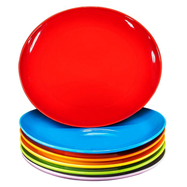 ProGrade 11" Curved Ceramic Restaurant Dinner Plates, Gradient Colors