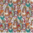 thumbnail image 2 of GZHJMY Cute Dressed Dog Fashion Hipster Pattern Cloth Napkins, Set of 6 20 x 20 Inch Soft & Comfortable Polyester Dinner Napkin for Family, Restaurant, Parties, 2 of 4