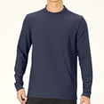thumbnail image 5 of Mens Plus Size Workout T-Shirts Big & Tall Casual Mock Neck Long Sleeve Athletic Tops Basic Solid Slim Stretchy Comfort Pullover T Shirts, 5 of 8