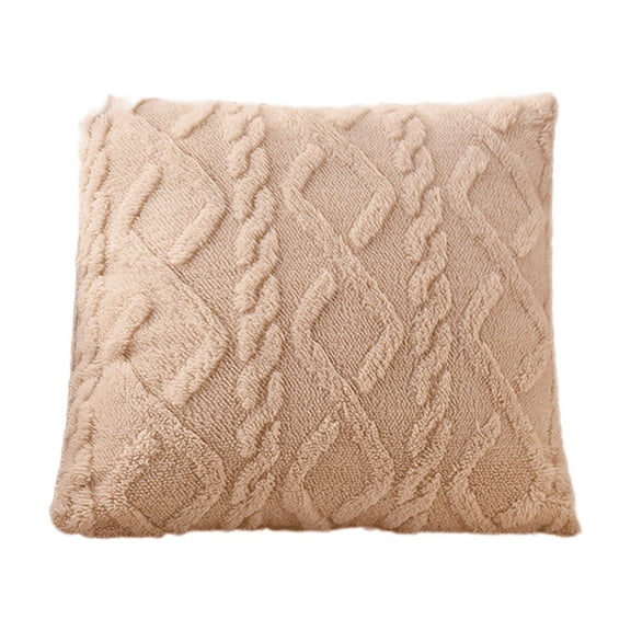 AUQ Throw Pillow Covers,Eco-Friendly Taffeta Fabric Pillow Covers 18x18,Fine Locking Edging and Non-Fading Dyeing Couch Pillow Covers,Beige
