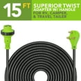 thumbnail image 5 of Leisure Cords 15' Power/Extension Cord with 30 AMP Male Standard/30 AMP Female Locking Adapter (30 Amp - 15 Foot) RV Camper Cord, 5 of 7
