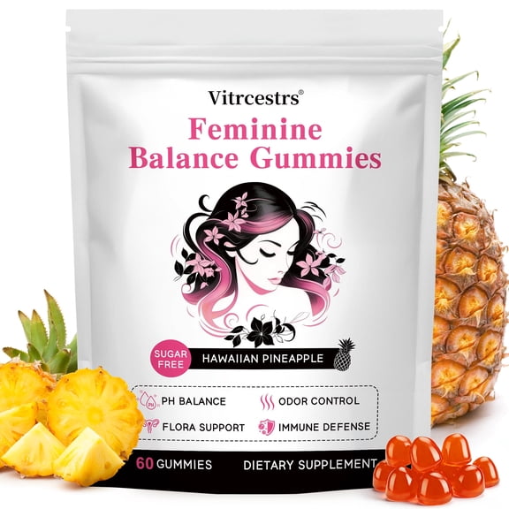 Vitrcestrs Feminine Balance Probiotic Gummies, Support Immune Healthy,60 Count, Sugar Free